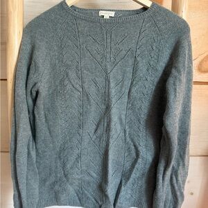 Garnet Hill Blue-Green Textured Sweater